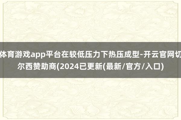 体育游戏app平台在较低压力下热压成型-开云官网切尔西赞助商(2024已更新(最新/官方/入口)