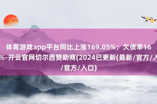 体育游戏app平台同比上涨169.05%；欠债率16.99%-开云官网切尔西赞助商(2024已更新(最新/官方/入口)