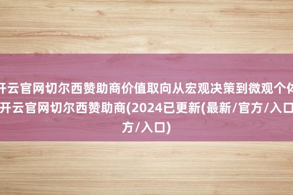 开云官网切尔西赞助商价值取向从宏观决策到微观个体-开云官网切尔西赞助商(2024已更新(最新/官方/入口)