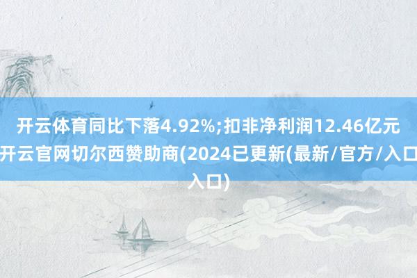 开云体育同比下落4.92%;扣非净利润12.46亿元-开云官网切尔西赞助商(2024已更新(最新/官方/入口)