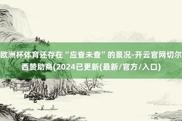 欧洲杯体育还存在“应查未查”的景况-开云官网切尔西赞助商(2024已更新(最新/官方/入口)