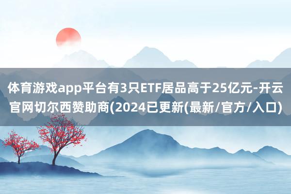 体育游戏app平台有3只ETF居品高于25亿元-开云官网切尔西赞助商(2024已更新(最新/官方/入口)