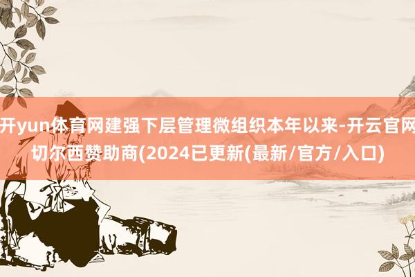 开yun体育网建强下层管理微组织本年以来-开云官网切尔西赞助商(2024已更新(最新/官方/入口)