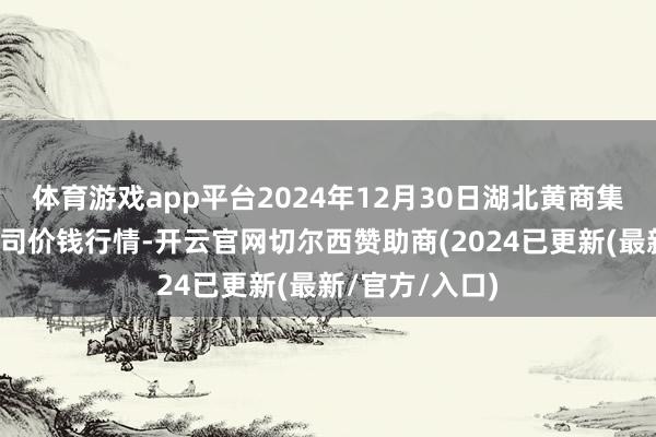 体育游戏app平台2024年12月30日湖北黄商集团股份有限公司价钱行情-开云官网切尔西赞助商(2024已更新(最新/官方/入口)